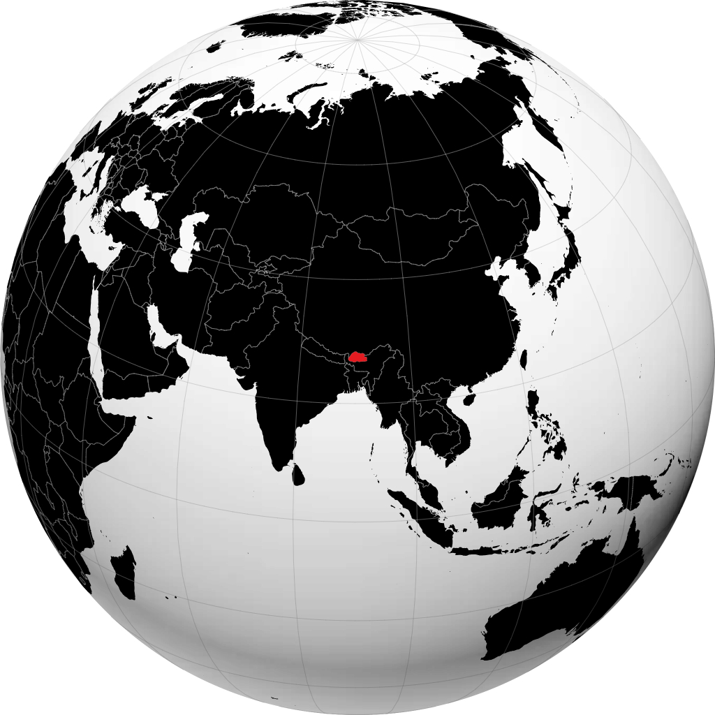 ভুটান গ্লোবে