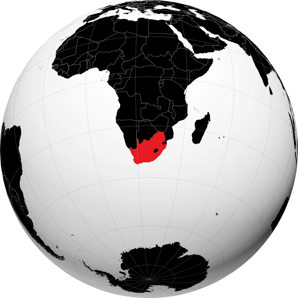 দক্ষিণ আফ্রিকা গ্লোবে
